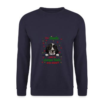 Auvergne Vorstehhund Hund Weihnachten Hunderasse - Unisex Pullover - Navy - Vorne - Alina (178cm) & Michal (187cm)