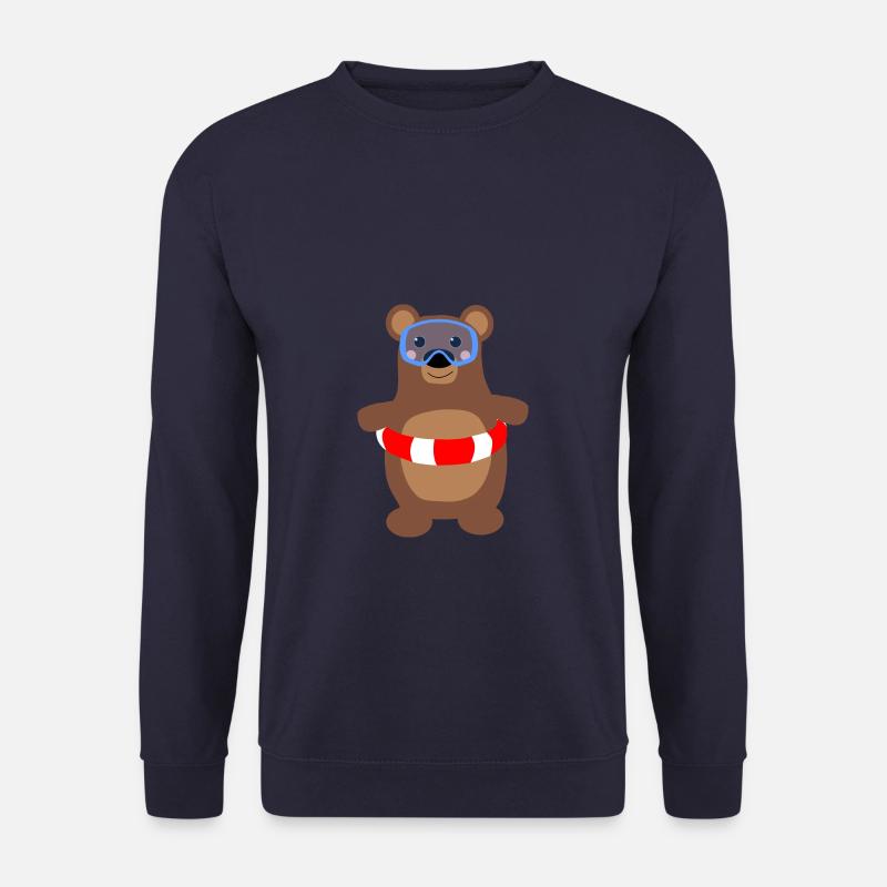 Teddybär Schwimmring Taucherbrille - Unisex Pullover - Navy
