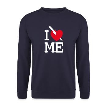 i love me II - Unisex Sweatshirt - navy - Front - Alina (178cm) & Michal (187cm)