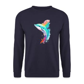 Delfin - Unisex Pullover - Navy - Vorne - Alina (178cm) & Michal (187cm)