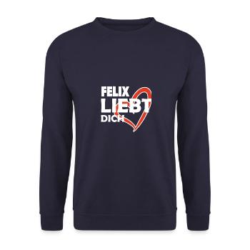 Felix liebt Dich - Unisex Pullover - Navy - Vorne - Alina (178cm) & Michal (187cm)