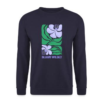 Blühe wild - Unisex Pullover - Navy - Vorne - Alina (178cm) & Michal (187cm)