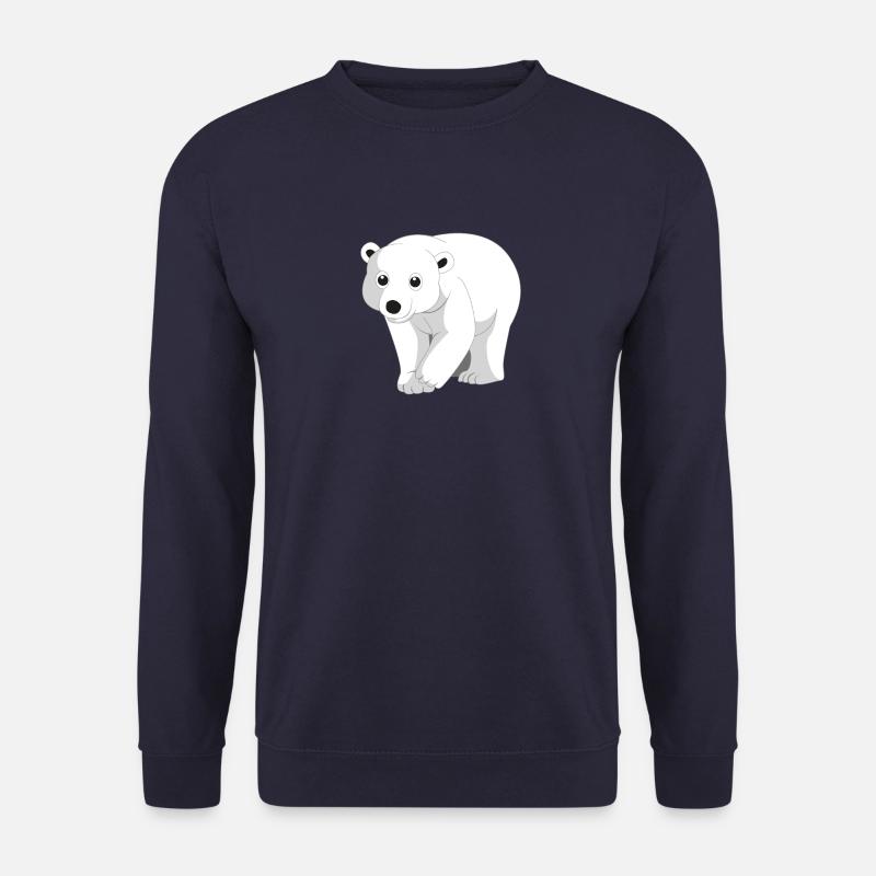 Eisbär Bär Polarbär Nordpol Arktis Tiermotiv Comic - Unisex Pullover - Navy