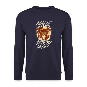 Malle Crew Party Affe Mallorca - Unisex Pullover - Navy - Vorne - Alina (178cm) & Michal (187cm)