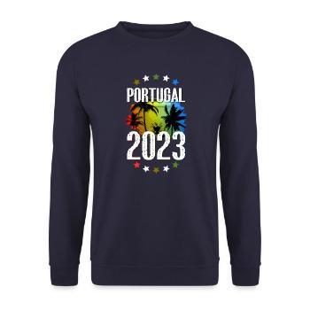 Portugal 2023 - Unisex Pullover - Navy - Vorne - Alina (178cm) & Michal (187cm)