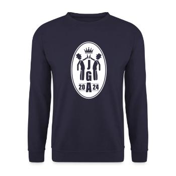 Bachelor Party 2024 Bachelor Party - Unisex Sweatshirt - navy - Front - Alina (178cm) & Michal (187cm)