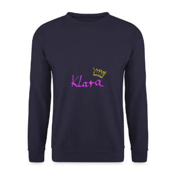 Klara avec une couronne comme idée cadeau - Sweat-shirt Unisexe - marine - Devant - Alina (178cm) & Michal (187cm)