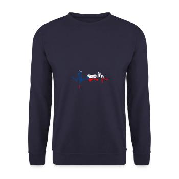 Herzfrequenz mit Tschechien - Unisex Pullover - Navy - Vorne - Alina (178cm) & Michal (187cm)