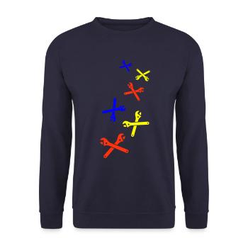 Wrench Icon - Unisex Sweatshirt - navy - Front - Alina (178cm) & Michal (187cm)