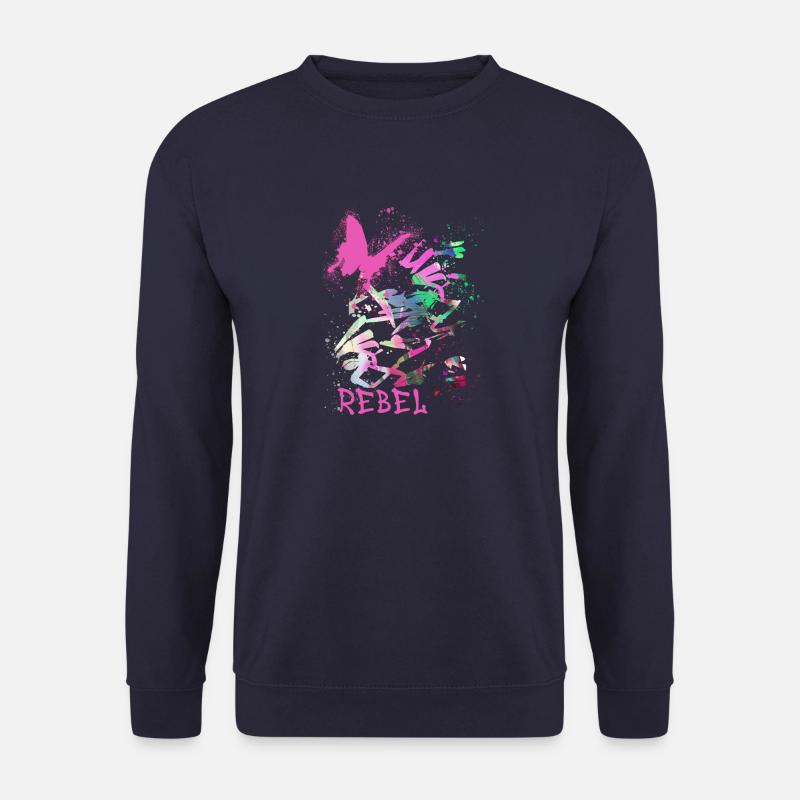 kunst,schmetterling,graffiti,bunt,malerei,rebel - Unisex Pullover - Navy