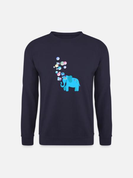 elefant ,seifenblasen,bunt,illustration - Unisex Pullover - Navy