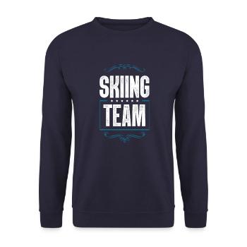 Skiing Team Ski Fahren - Unisex Pullover - Navy - Vorne - Alina (178cm) & Michal (187cm)