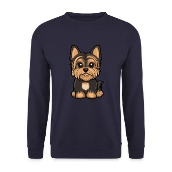 Yorkshire Terrier Hund Niedlich - Unisex Pullover - Navy - Vorne - Alina (178cm) & Michal (187cm)