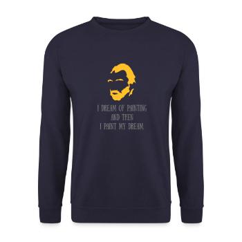 Van Gogh Dreaming - Unisex Pullover - Navy - Vorne - Alina (178cm) & Michal (187cm)