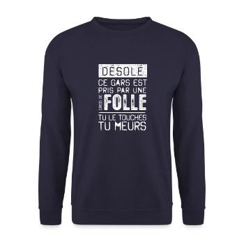 Desole CRISS-DE-FOLLE - Sweat-shirt Unisexe - marine - Devant - Alina (178cm) & Michal (187cm)