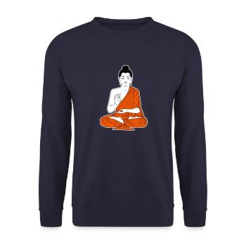 buddha - Unisex Pullover - Navy - Vorne - Alina (178cm) & Michal (187cm)