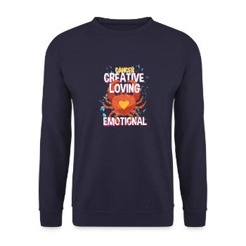 Cancer du zodiaque Horoscope Crabe Esprit Animal - Sweat-shirt Unisexe - marine - Devant - Alina (178cm) & Michal (187cm)