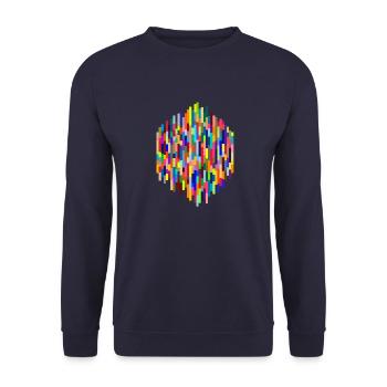 Bunte Balken - Unisex Pullover - Navy - Vorne - Alina (178cm) & Michal (187cm)