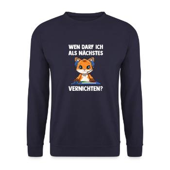 Als Nächstes Vernichten - Computer Gaming Zocken - Unisex Pullover - Navy - Vorne - Alina (178cm) & Michal (187cm)