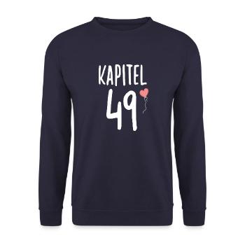 Geburtstagsgeschenk für Frauen Herz 49 Geburtstag - Unisex Pullover - Navy - Vorne - Alina (178cm) & Michal (187cm)