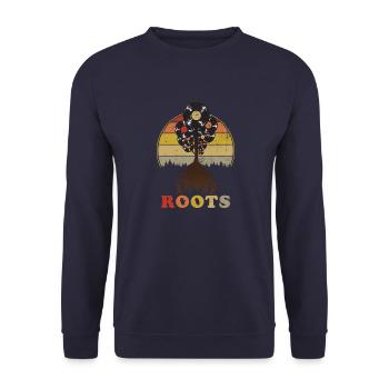 Roots Musik Retro - Unisex Pullover - Navy - Vorne - Alina (178cm) & Michal (187cm)