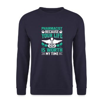Motorradfahrer Motorrad Motorcross Quadbike Gesche - Unisex Pullover - Navy - Vorne - Alina (178cm) & Michal (187cm)