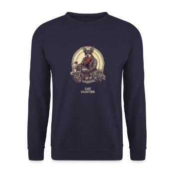 Chats, Chiens, Moto, Chasse - Sweat-shirt Unisexe - marine - Devant - Alina (178cm) & Michal (187cm)
