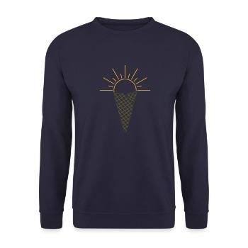 Sonne im Eis - Unisex Pullover - Navy - Vorne - Alina (178cm) & Michal (187cm)