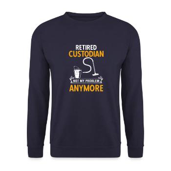 Hausmeister Custodian Vintage Facility Manager - Unisex Pullover - Navy - Vorne - Alina (178cm) & Michal (187cm)