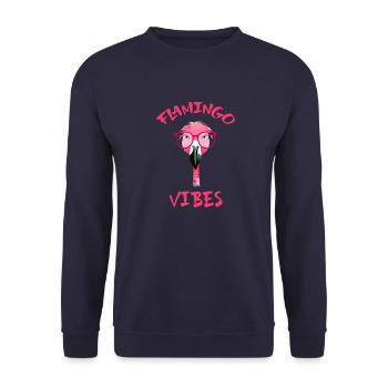 Flamingo vibes - Sweat-shirt Unisexe - marine - Devant - Alina (178cm) & Michal (187cm)
