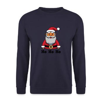 Weihnachtsmann_HoHoHo - Unisex Pullover - Navy - Vorne - Alina (178cm) & Michal (187cm)