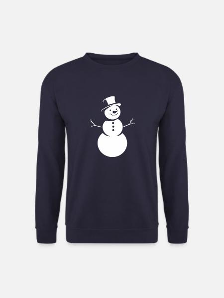 Minimalistische Silhouette eines Schneemanns - Unisex Pullover - Navy