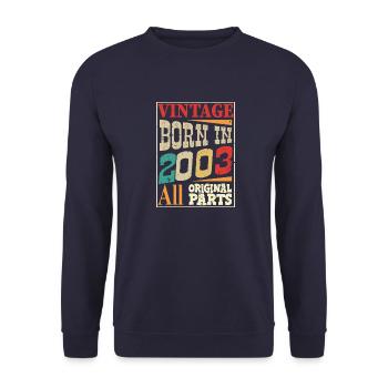 Vintage born in 2003 - Original parts - Sweat-shirt Unisexe - marine - Devant - Alina (178cm) & Michal (187cm)
