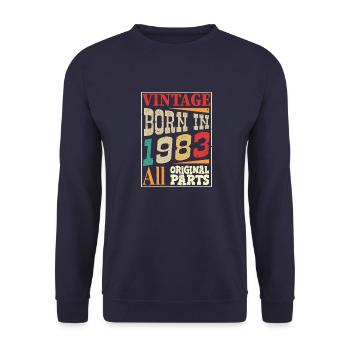 Vintage born in 1983 - Original parts - Sweat-shirt Unisexe - marine - Devant - Alina (178cm) & Michal (187cm)