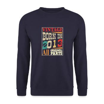 Vintage born in 2013 - Original parts - Unisex Sweatshirt - navy - Front - Alina (178cm) & Michal (187cm)