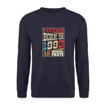 Vintage born in 1993 - Original parts - Sweat-shirt Unisexe - marine - Devant - Alina (178cm) & Michal (187cm)