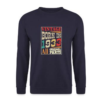 Vintage born in 1933 - Original parts - Sweat-shirt Unisexe - marine - Devant - Alina (178cm) & Michal (187cm)