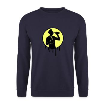 Saufen Party Mann - Unisex Pullover - Navy - Vorne - Alina (178cm) & Michal (187cm)