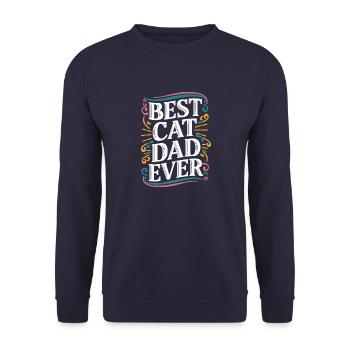 Best cat dad ever - Unisex Sweatshirt - navy - Front - Alina (178cm) & Michal (187cm)