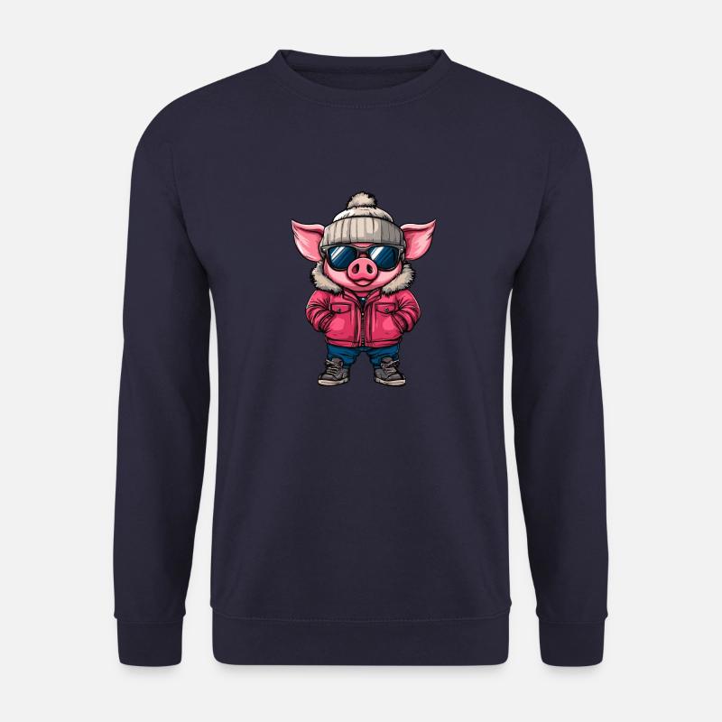 Pig Winter - Unisex Sweatshirt - navy