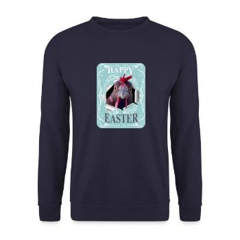 Happy Easter - Unisex Sweatshirt - navy - Front - Alina (178cm) & Michal (187cm)