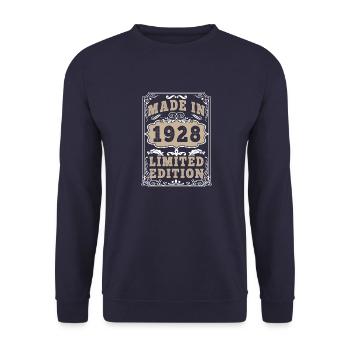 Original 1928 Vintage Vintage Retro Birthday - Unisex Sweatshirt - navy - Front - Alina (178cm) & Michal (187cm)