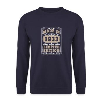 Original 1933 Vintage Vintage Retro Birthday - Unisex Sweatshirt - navy - Front - Alina (178cm) & Michal (187cm)