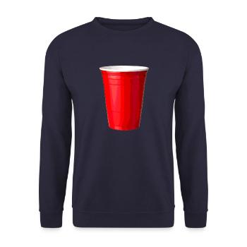 Red Party Cup - Unisex Pullover - Navy - Vorne - Alina (178cm) & Michal (187cm)