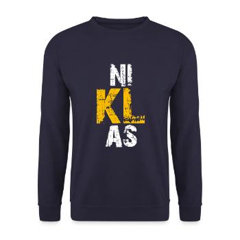 Niklas - Unisex Pullover - Navy - Vorne - Alina (178cm) & Michal (187cm)