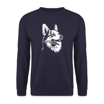 Corgi - Dog Fan - Unisex Sweatshirt - navy - Front - Alina (178cm) & Michal (187cm)