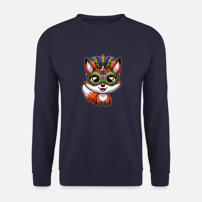 Mardi Gras Fox Mask - Unisex Sweatshirt - navy