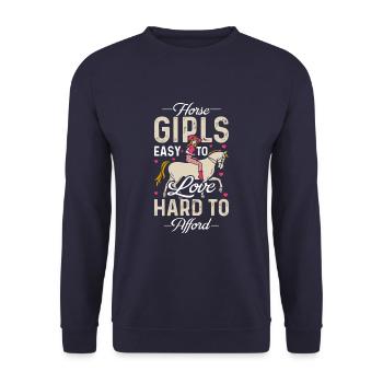Chevaux équestres Filles faciles à aimer difficiles à se permettre - Sweat-shirt Unisexe - marine - Devant - Alina (178cm) & Michal (187cm)