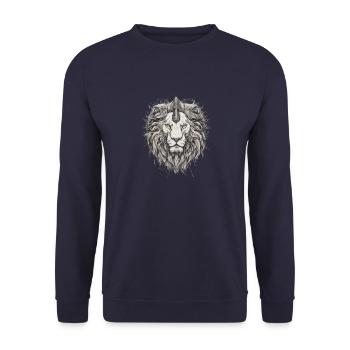 Löwenkopf - Unisex Pullover - Navy - Vorne - Alina (178cm) & Michal (187cm)