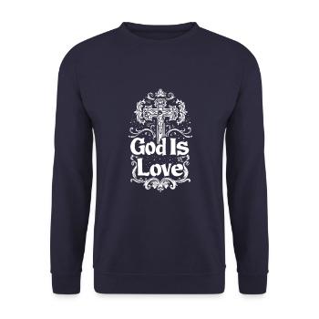 Gott Ist Liebe Jesus Christus Glaube Hoffnung Spru - Unisex Pullover - Navy - Vorne - Alina (178cm) & Michal (187cm)
